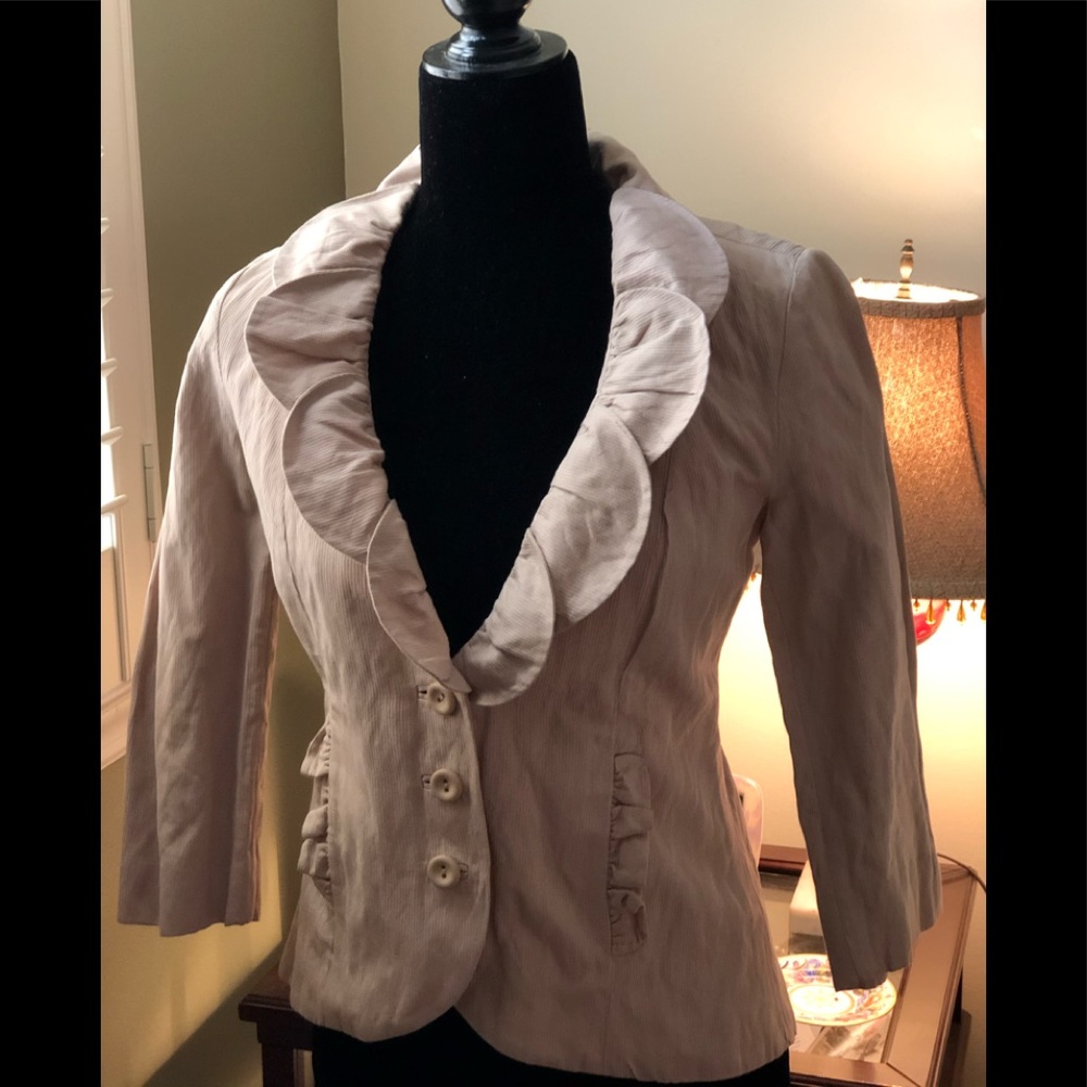 CAbi Light Peach/Pink Ruffled Jacket